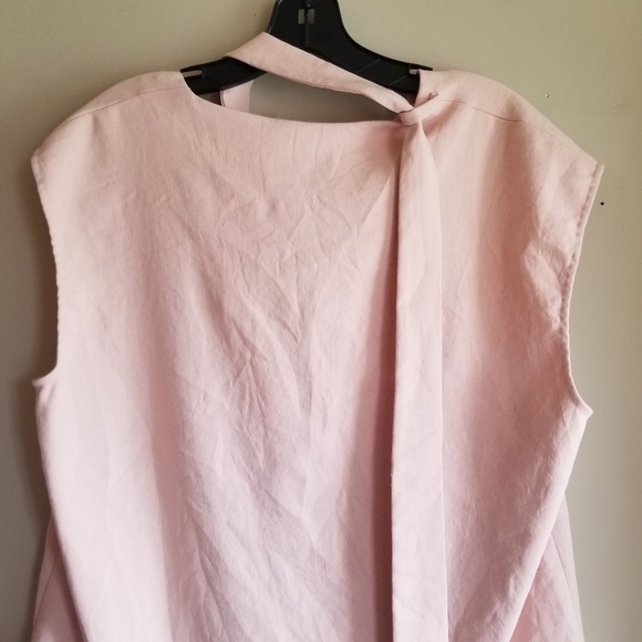 TIBI Wrap Neckline Cut Out Sleeveless Top Rose Pink Size 12 - Picture 10 of 10